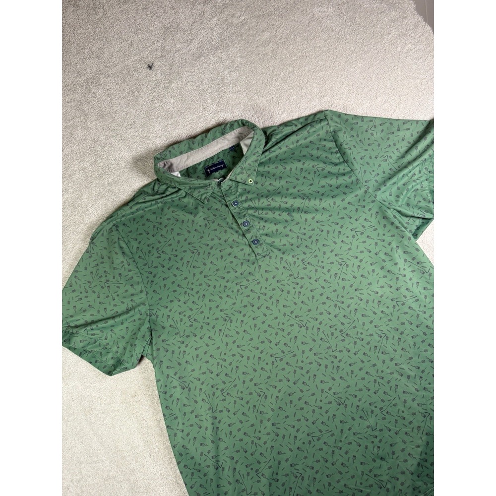 William Murray Polo Shirt Men's 2XL Green Performance Golf All Over Golf Print**